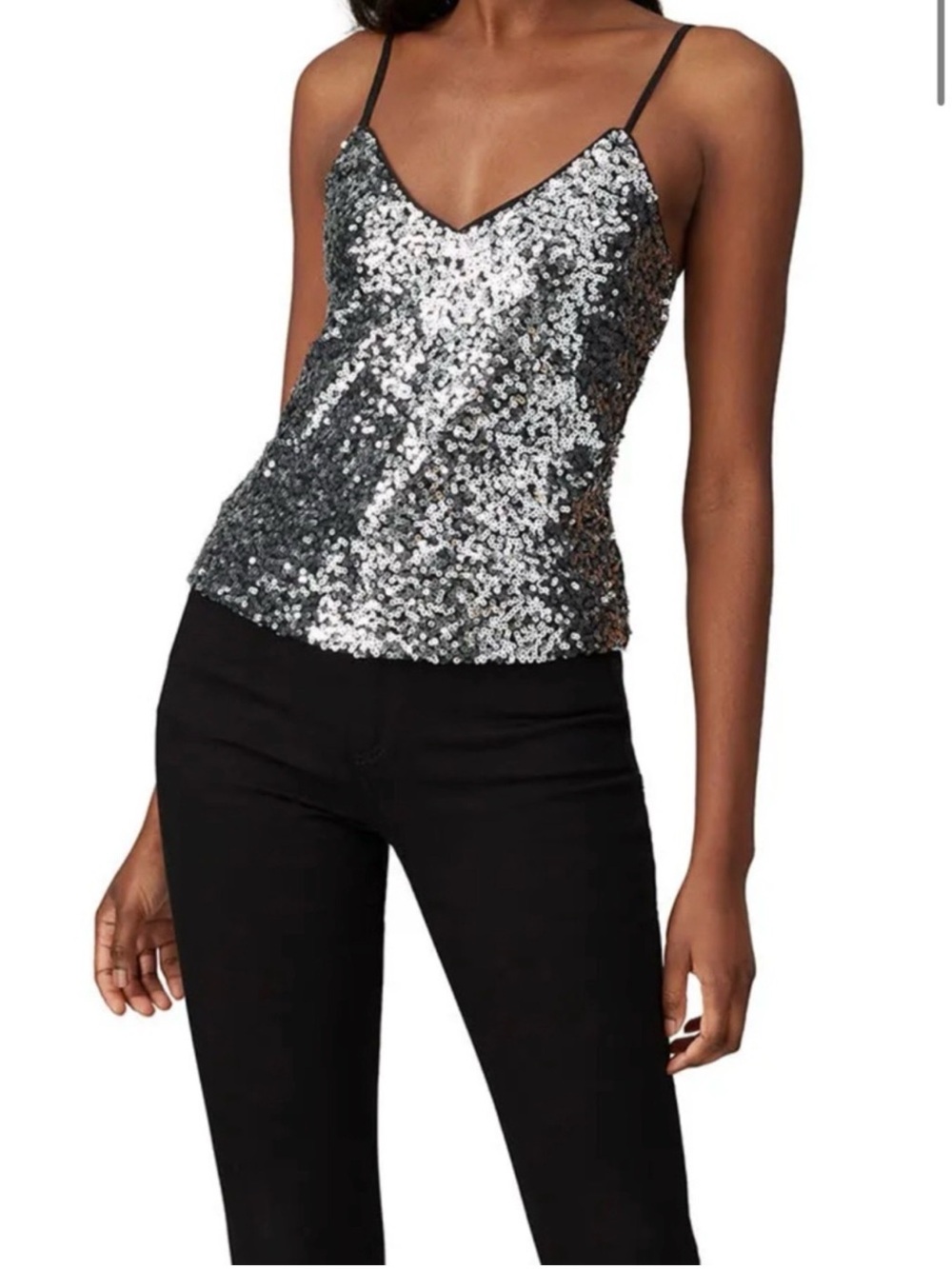 Bardot Silver Sequin camisole